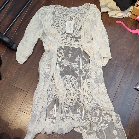 Grace & Lace Sweaters - Grace & Lace Cream Lace Cardigan